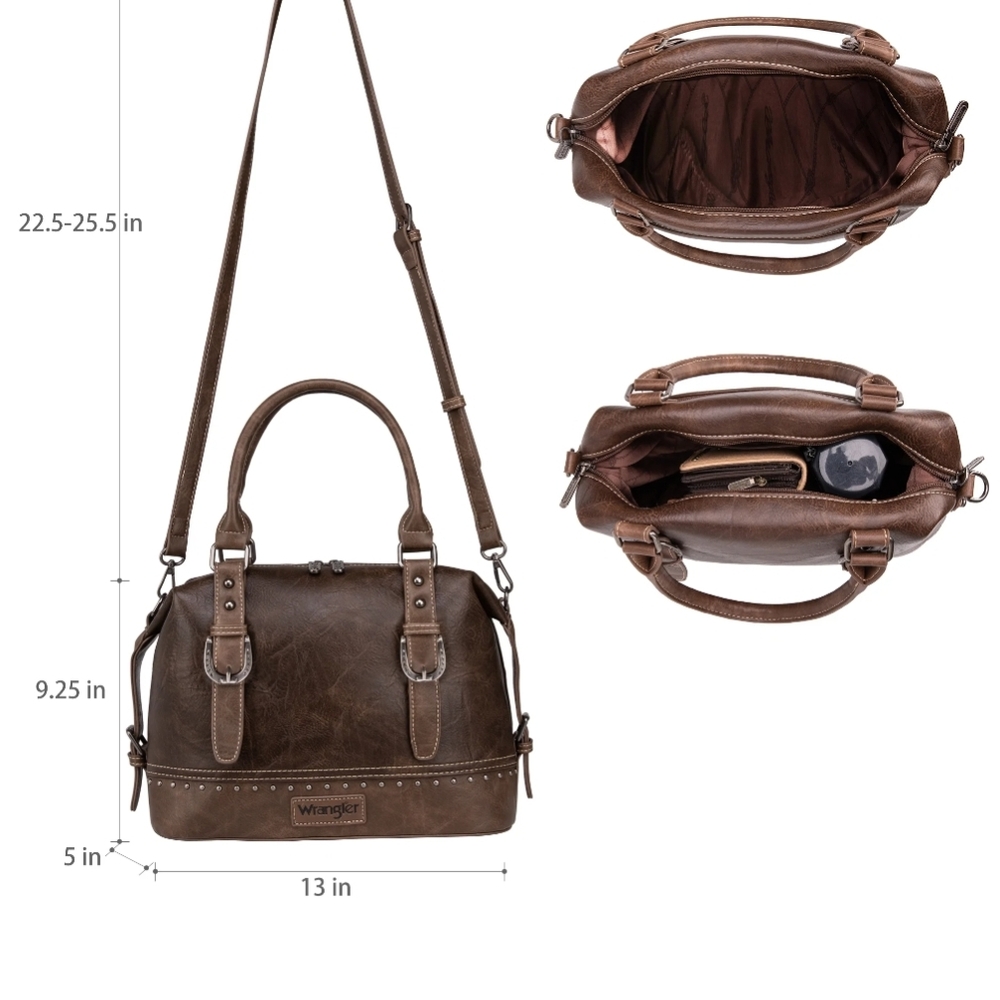 Wrangler Classic Brown Satchel - Picture 2 of 6
